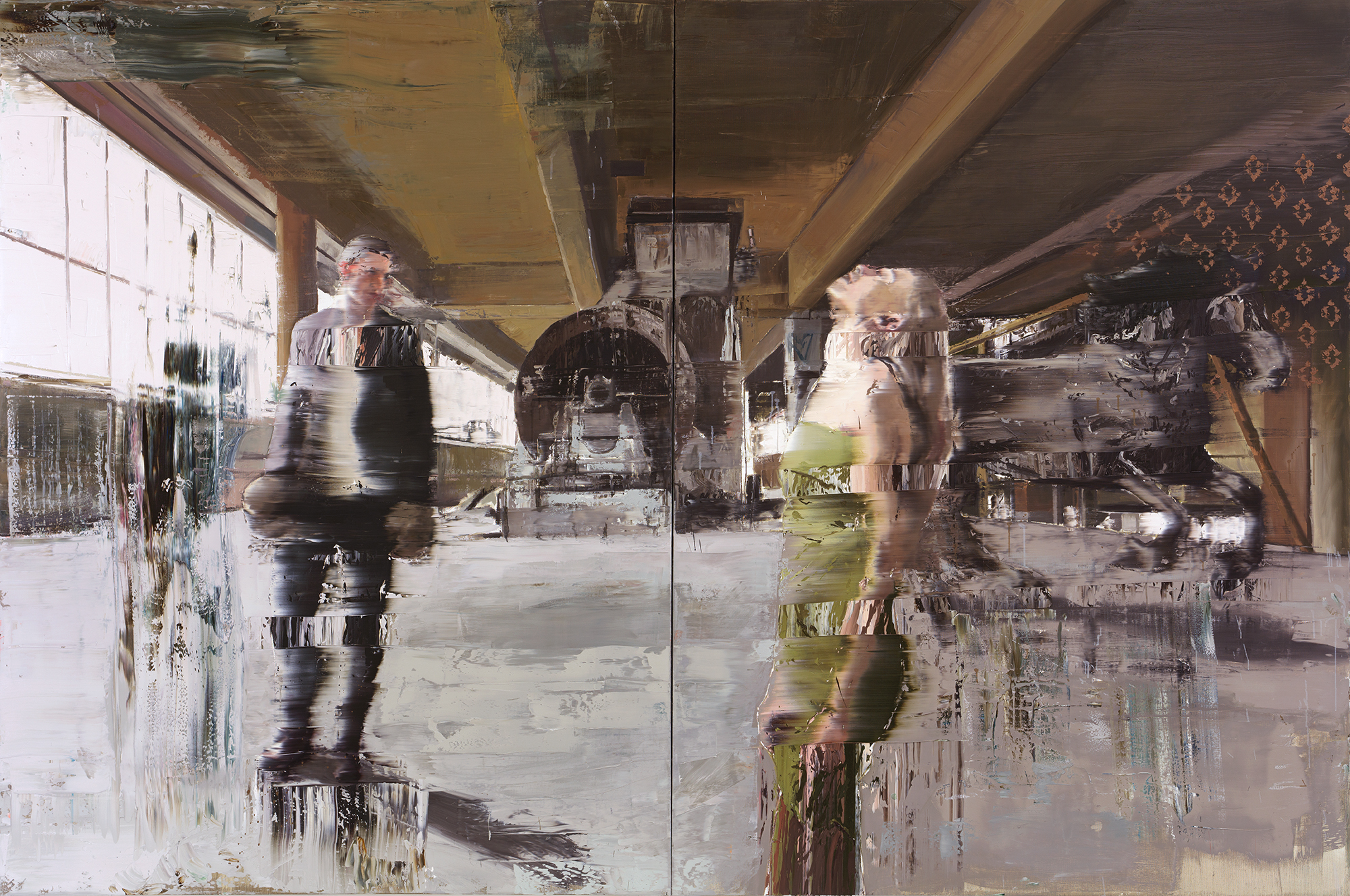 Andy Denzler, 2541, Sleepwalker II, Diptych, 2018, Oil on canvas, 200 x 300 cm © Andy Denzler