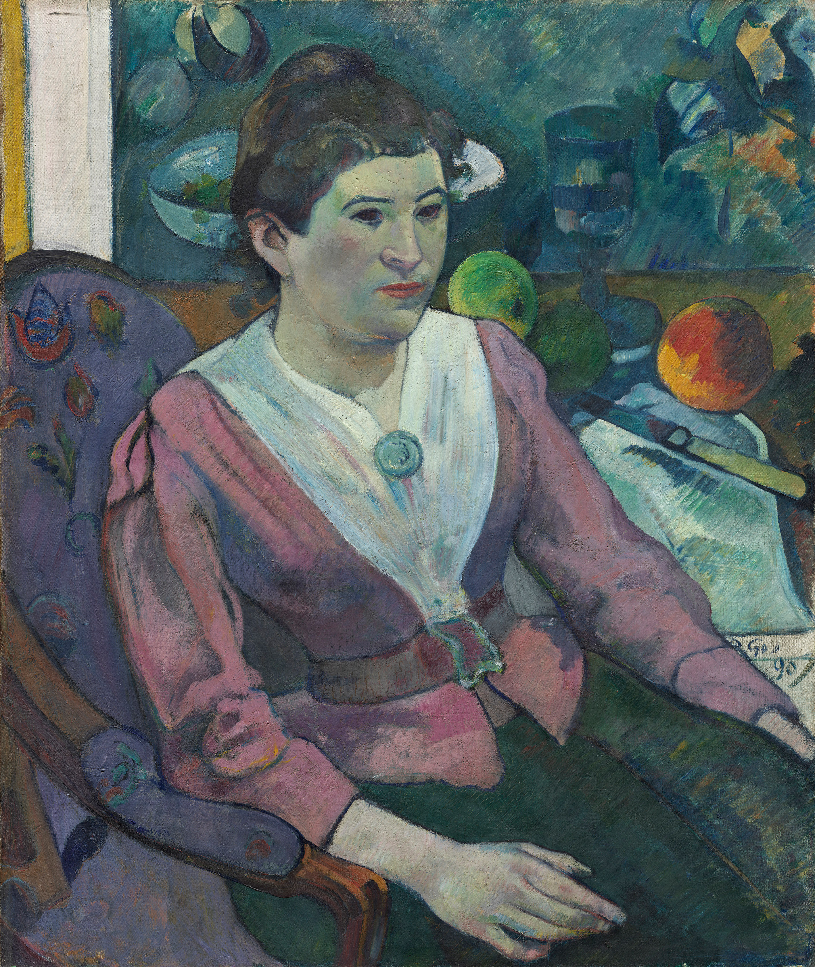 Paul Gauguin, Frau vor einem Stillleben von Cézanne, 1890, Öl auf Leinwand, 65,3 x 54,9 cm, The Art Institute of Chicago, Joseph Winterbotham Collection © bpk / Art Institute of Chicago / Art Resource, NY / Elyse Allen