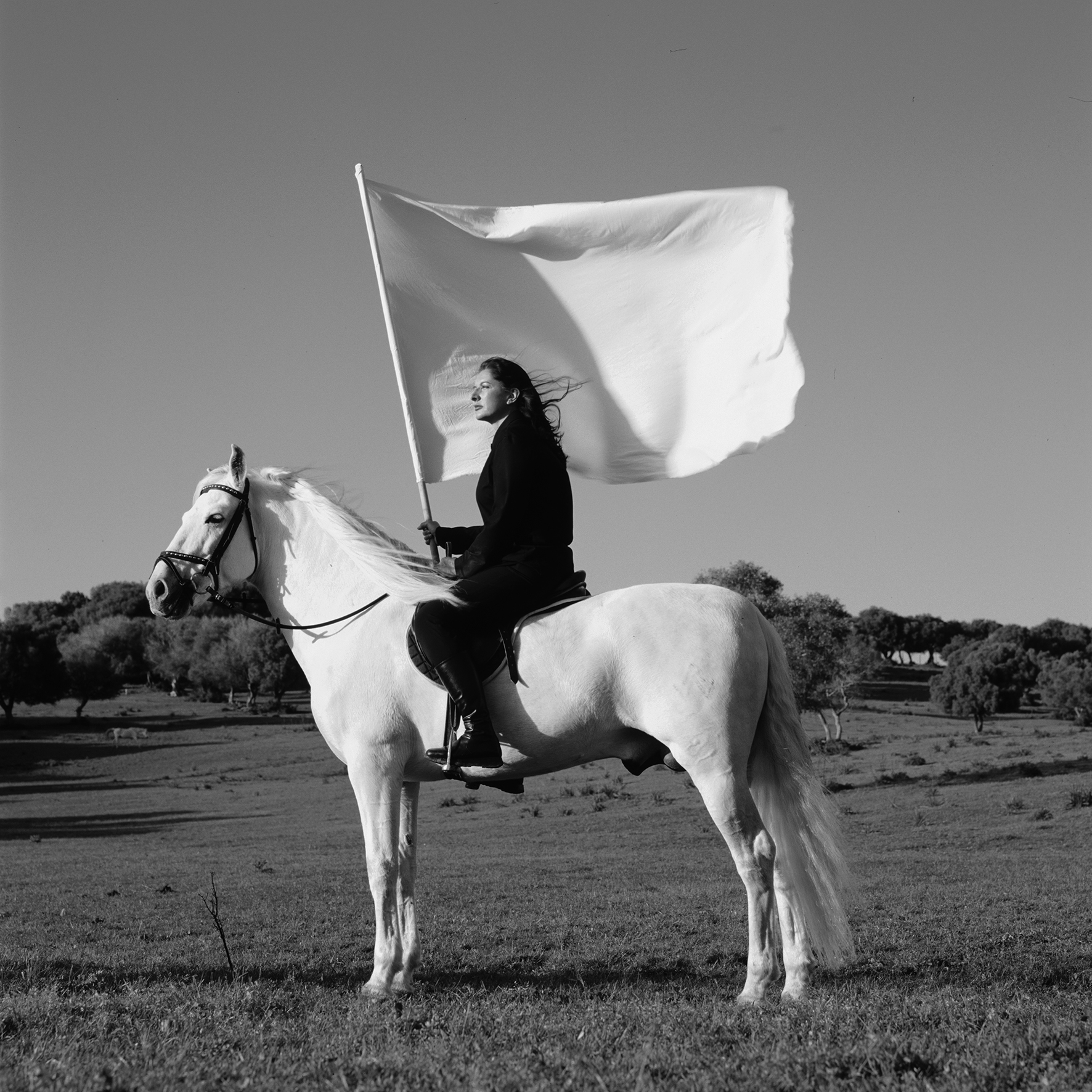 Marina Abramović The Hero, 2001 Einkanalvideo (Schwarz-Weiß, Ton), Courtesy of the Marina Abramović Archives, and Galeria Luciana Brito © Marina Abramović. Image courtesy of Marina Abramović Archives