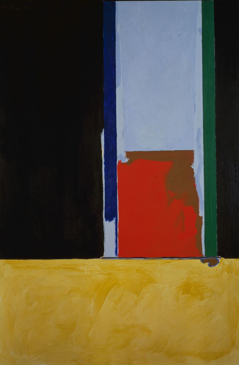 Robert Motherwell, The Garden Window, 1969/1990 Acryl und Kohle auf Leinwand  153.4 × 101.9 cm Modern Art Museum of Fort Worth. Museumsankauf, Friends of Art Endowment Fund © Copyright 2023 Dedalus Foundation, Inc. / Licensed by Artists Rights Society (ARS), NY.