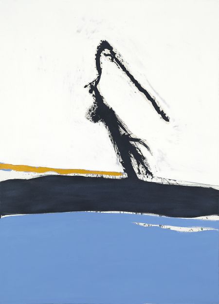 Robert Motherwell, Caprice No. 3, 1962 Öl auf Leinwand 167.6 × 121.9 cm  Worcester Art Museum, Worcester, Massachusetts. Eliza S. Paine Fund und Schenkung der Dedalus Foundation, 1997 © Copyright 2023 Dedalus Foundation, Inc. / Licensed by Artists Rights Society (ARS), NY